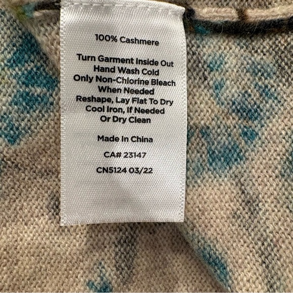 Talbots Audrey Splendid Floral 100% Cashmere Sweater 3/4 Sleeve Size Medium NWT - Picture 11 of 12